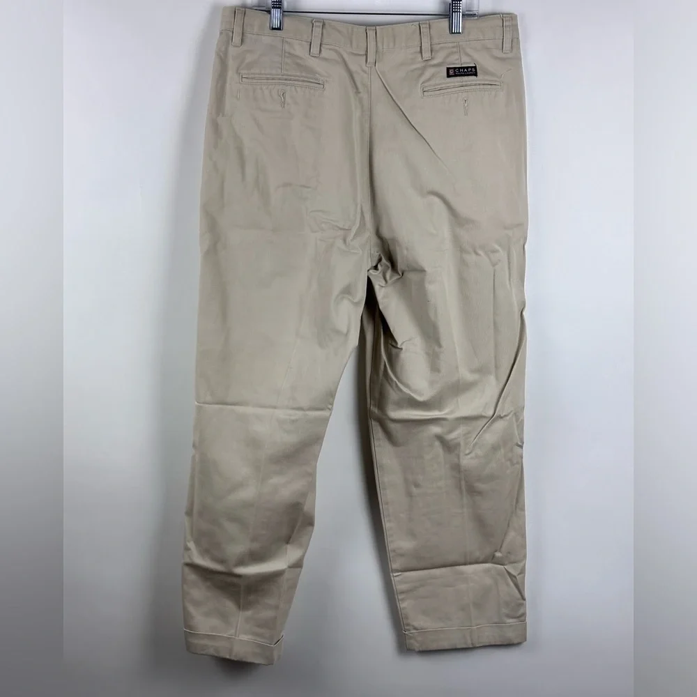 Men's Pleated Rolled Cuff Khakis